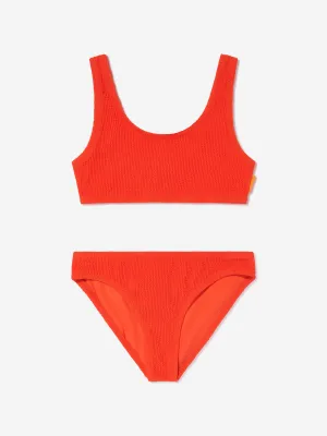 Girls Nola Solid Bikini in Red (UPF50 )