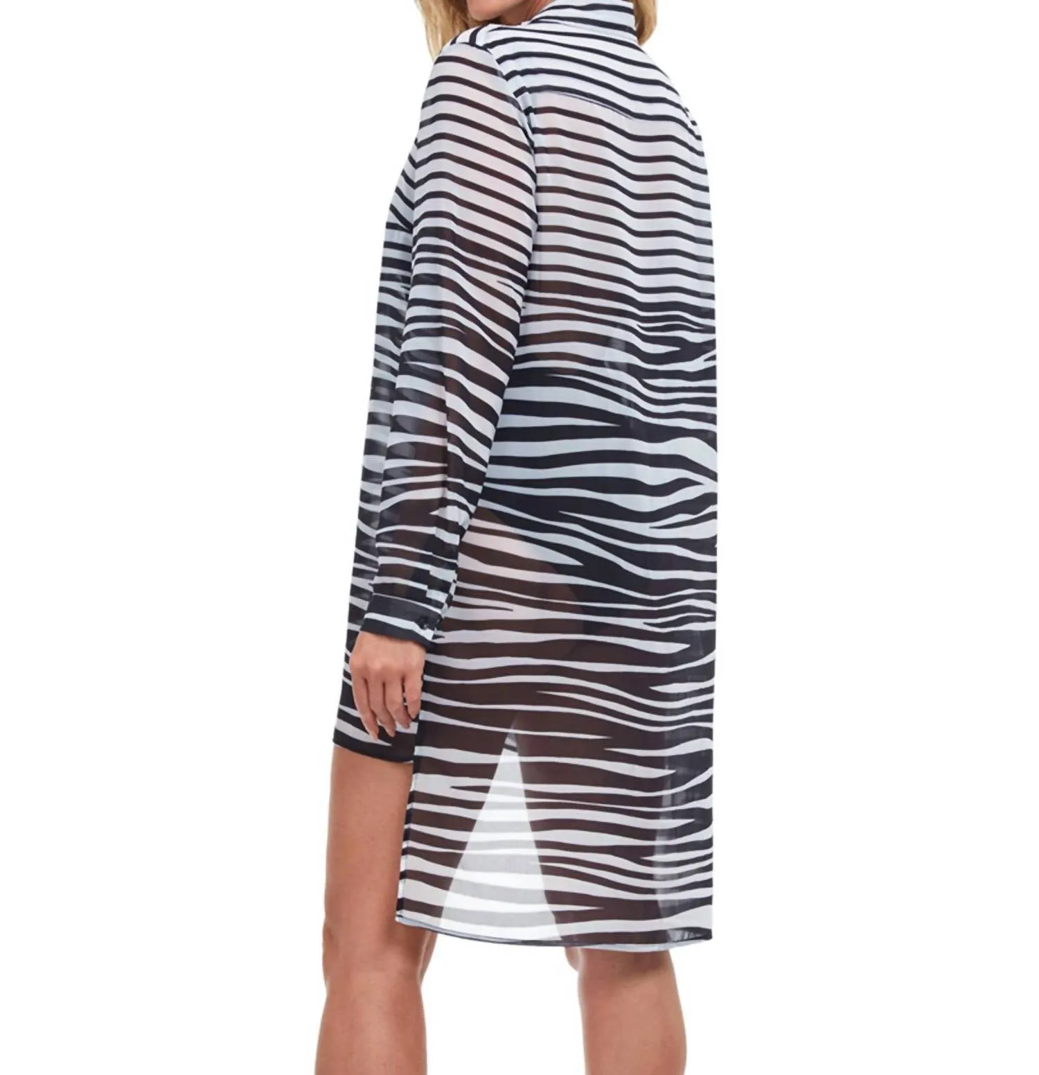 High Low Cover Up Beach Blouse In Got Dazzle