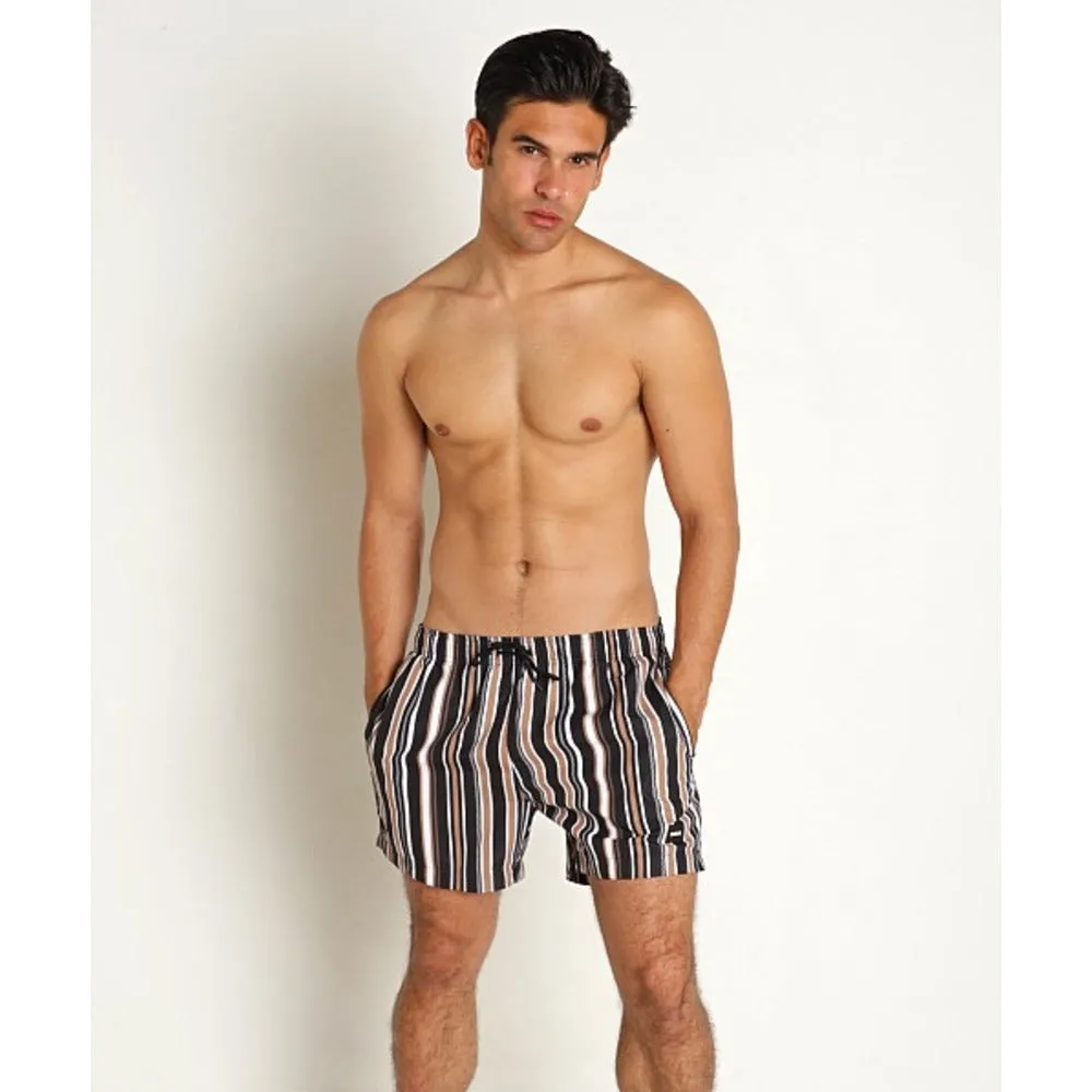 Hugo Boss Men's Iso Striped Swim Trunks, Black