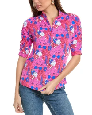 IBKUL Ruched Elbow Sleeve Top