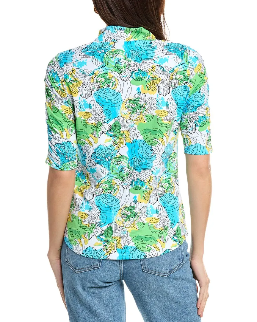 IBKUL Ruched Elbow Sleeve Top
