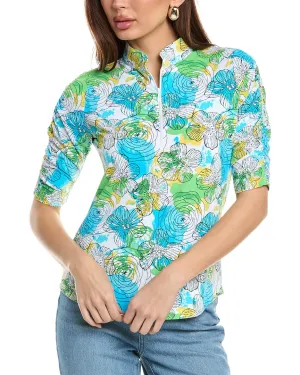 IBKUL Ruched Elbow Sleeve Top