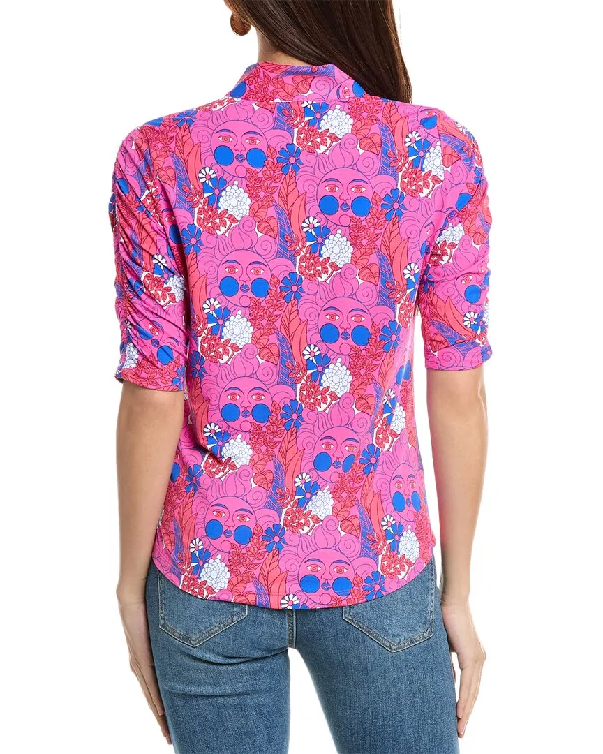 IBKUL Ruched Elbow Sleeve Top