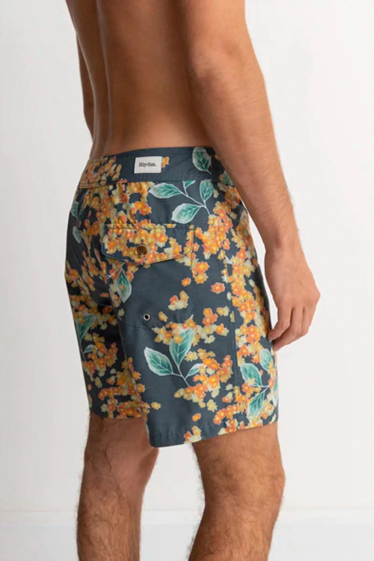 Isle Floral Trunk Short In Dark Navy