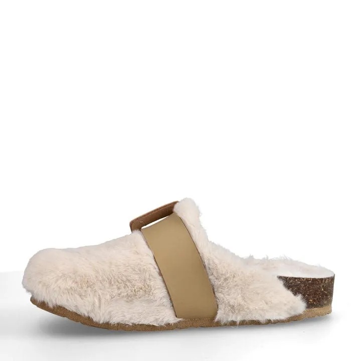 Joelina Women's Vegan Shearling Slippers | White