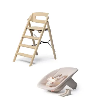 KAOS Klapp Recycled Highchair and Newborn Baby Seat Set - Desert Sand Babykids BIBS