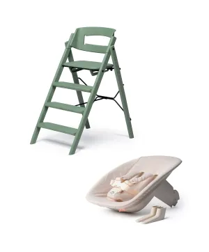 KAOS Klapp Recycled Highchair and Newborn Baby Seat Set - Mineral Green Babykids KAOS