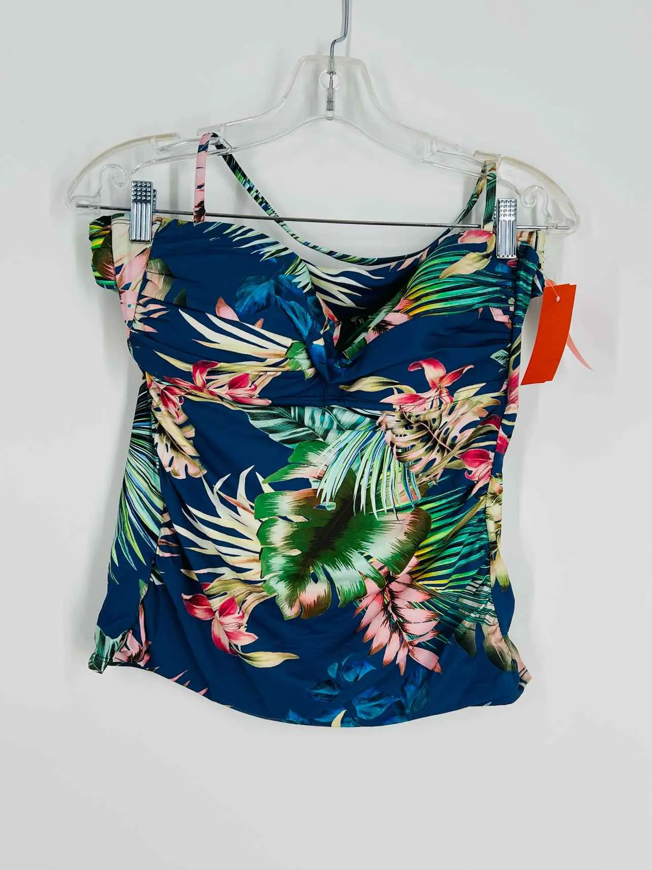 La Blanca Size 10 Slate/Multi Tropical Swimwear 2-PC Swimsuit
