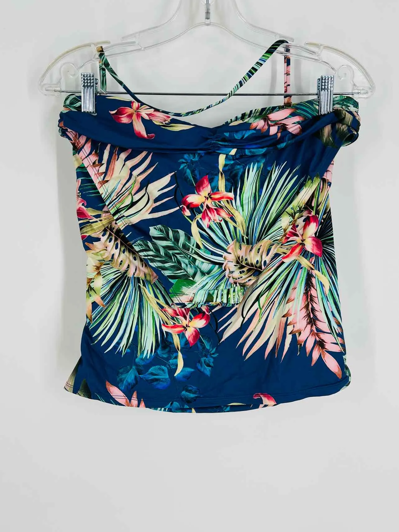 La Blanca Size 10 Slate/Multi Tropical Swimwear 2-PC Swimsuit