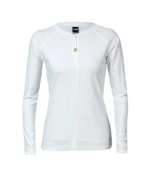 Ladies Zip Front Rash Top In White