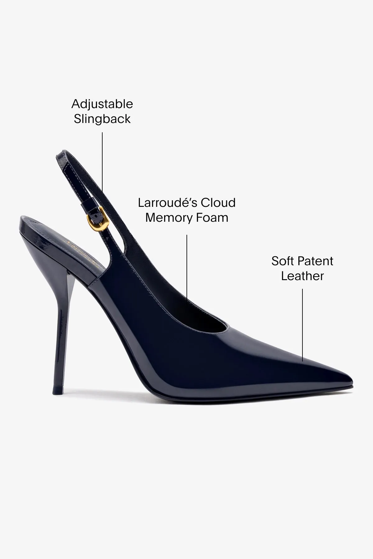 Larroudé x Altuzarra Pump In Navy Patent Leather