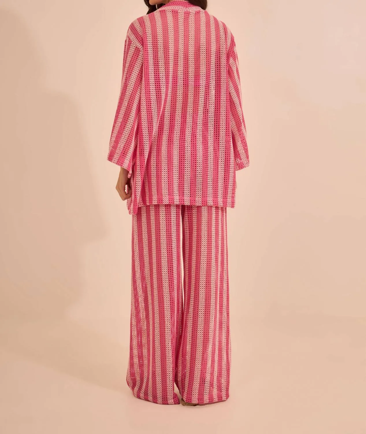 Line Poncho Top In Pink