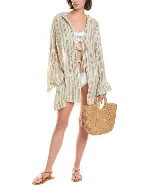 Lis Marie Fernandez Linen-Blend Beach Cape Mini