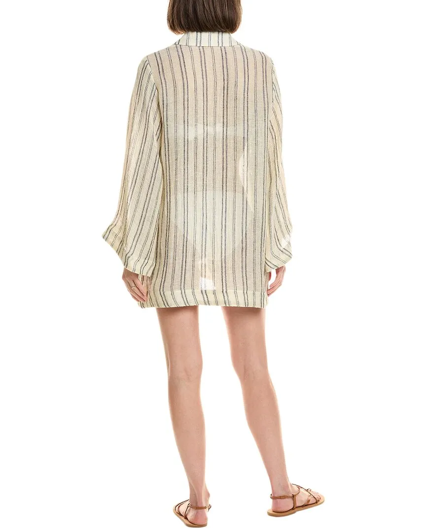 Lis Marie Fernandez Linen-Blend Beach Cape Mini