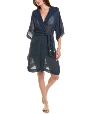 Lisa Marie Fernandez Hooded Linen-Blend Duster