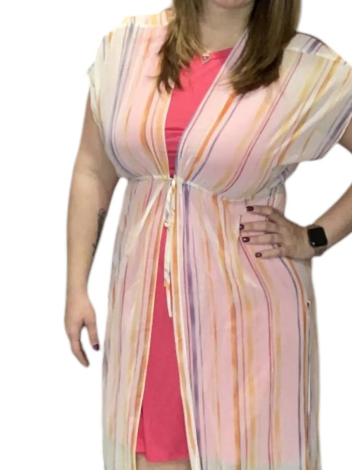 Long Kimono In Multi Color
