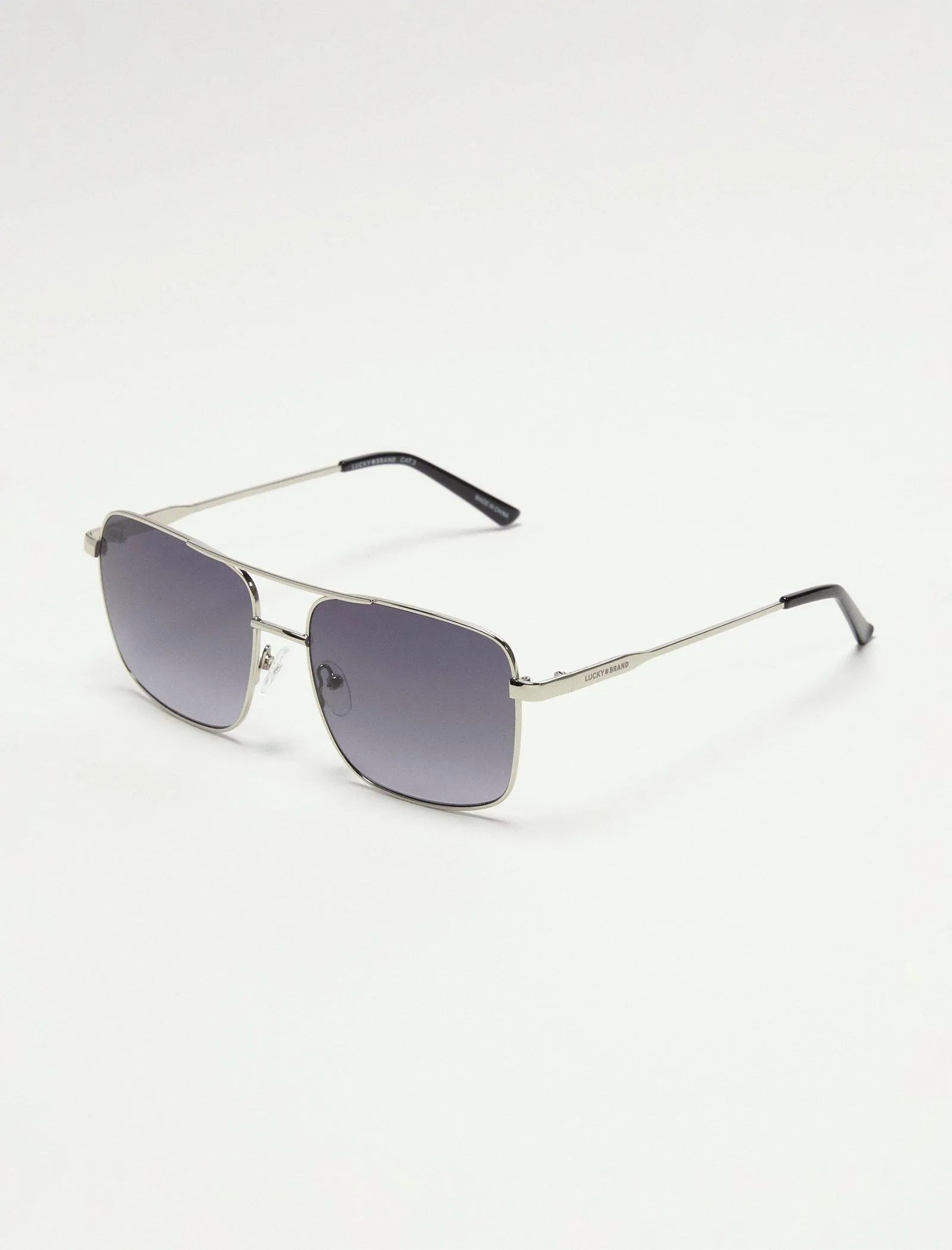 Lucky Brand Dana Metal Square Sunglasses Black Lucky Brand