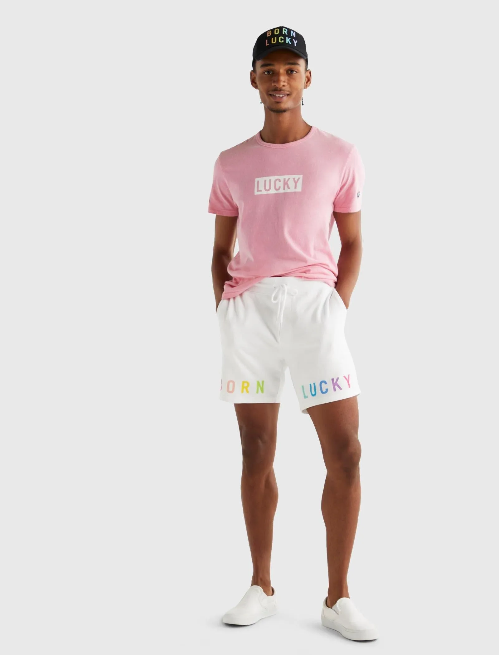 Lucky Brand Mens Pride Born Lucky Gender Neutral Short