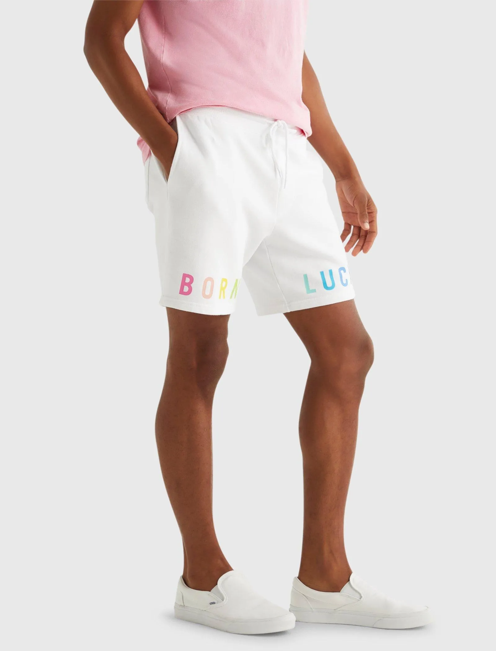 Lucky Brand Mens Pride Born Lucky Gender Neutral Short
