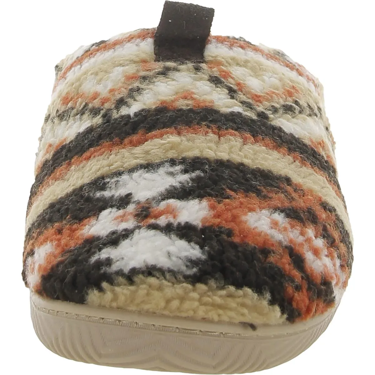 Mens Fleece Fairisle Scuff Slippers