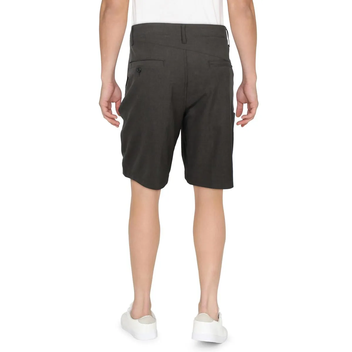 Mens Heathered Short Flat Front