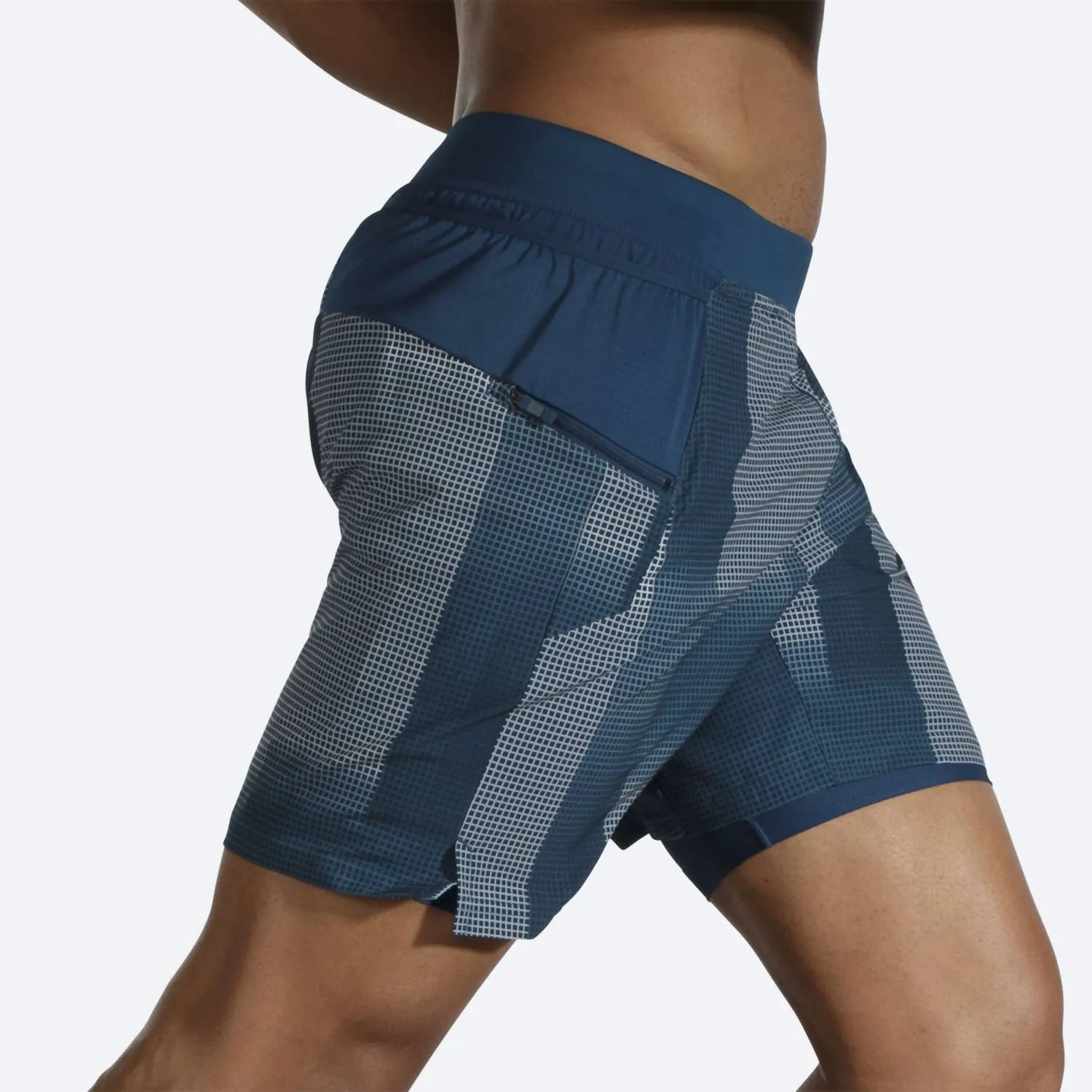 Men's Sherpa 7" 2-In-1 Short In Indigo Rush Altitude Print