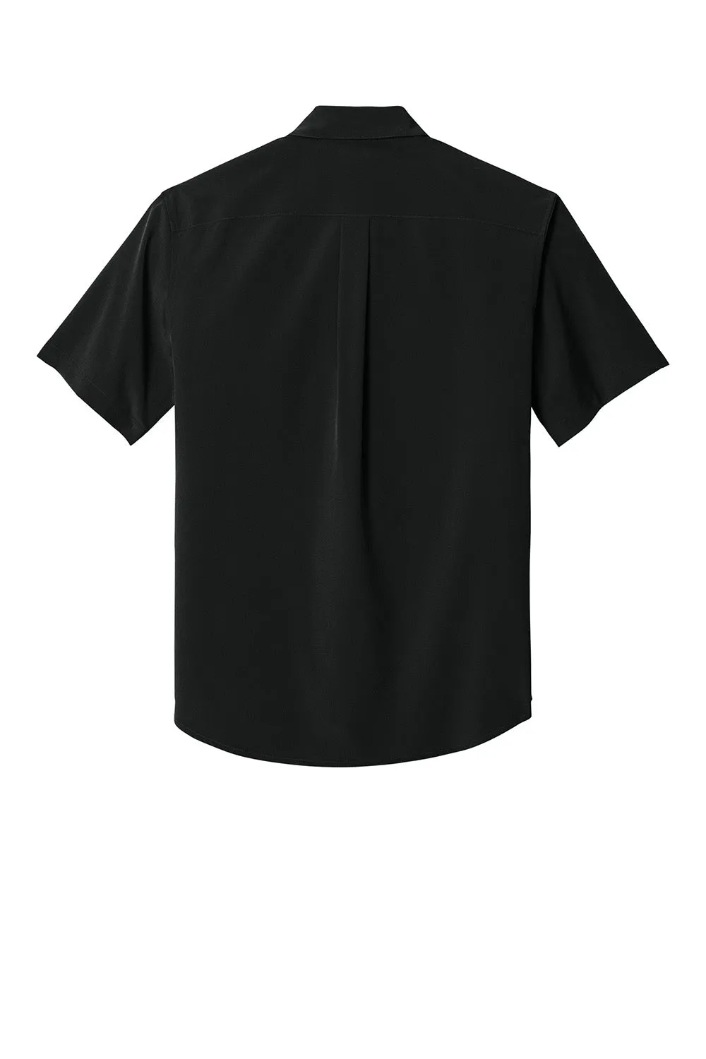 Mercer Mettle Mens UV Capital Tech Moisture Wicking Short Sleeve Button Down Shirt w/ Pocket - Deep Black