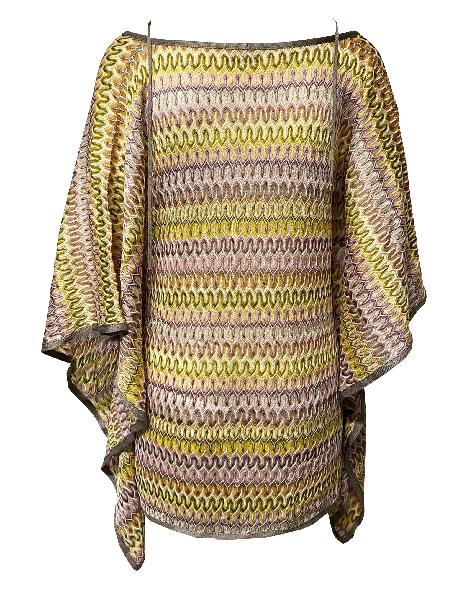 Missoni Mare Beach Poncho Mini Dress in Multicolor Rayon