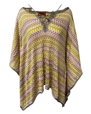 Missoni Mare Beach Poncho Mini Dress in Multicolor Rayon