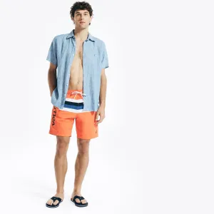 Nautica Men's 8" Colorblock Quick-Dry Swim Tropic Orange Nautica