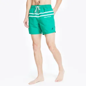 Nautica Men's Sustainably Crafted 6" Heritage Stripe Quick-Dry Swim Dark Dill Nautica