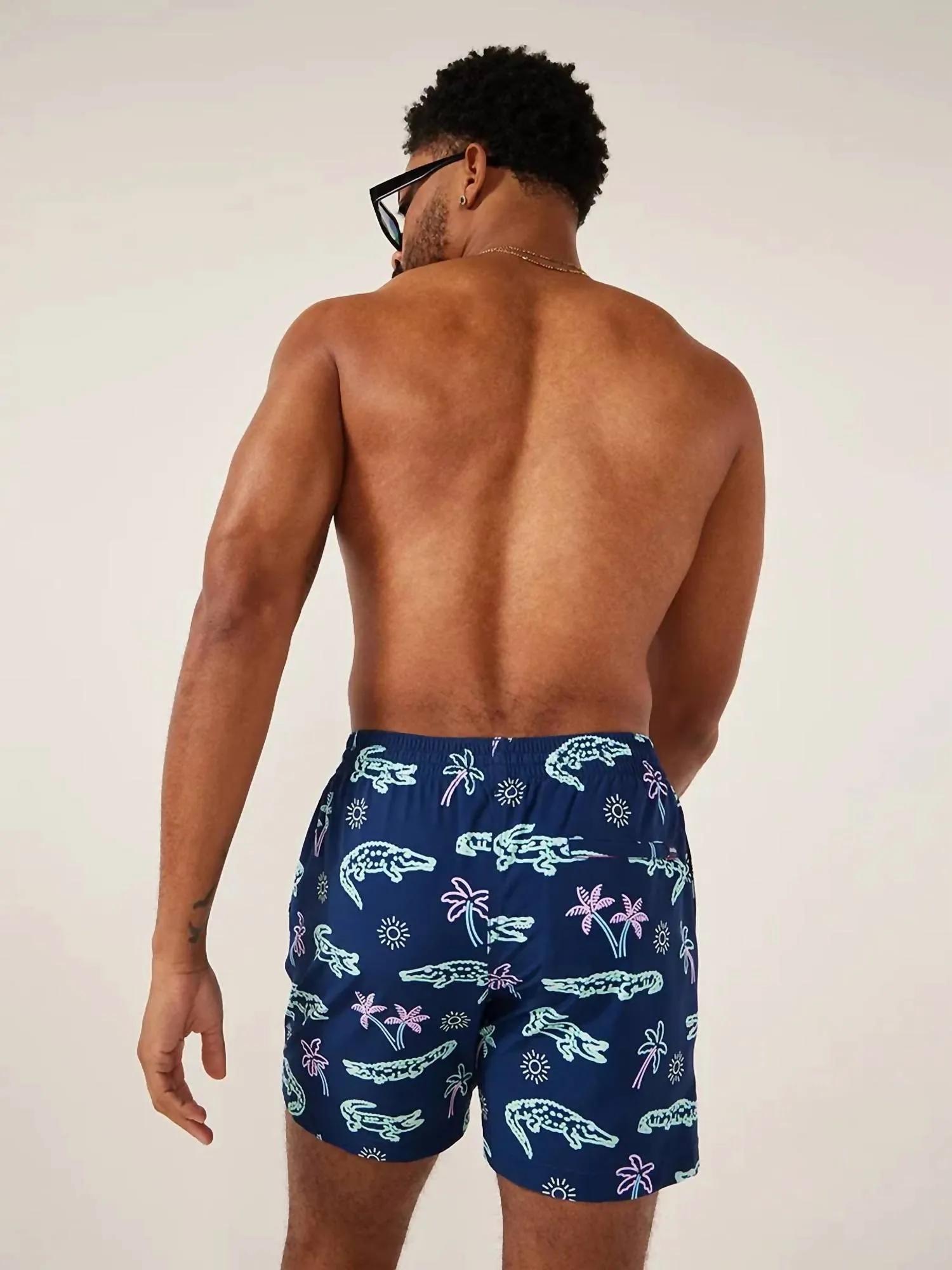 Neon Glades Swim Trunks In Blue