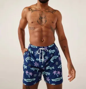 Neon Glades Swim Trunks In Blue