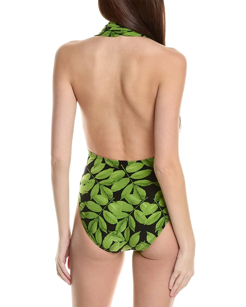 Norma Kamali Halter Low Back One-Piece