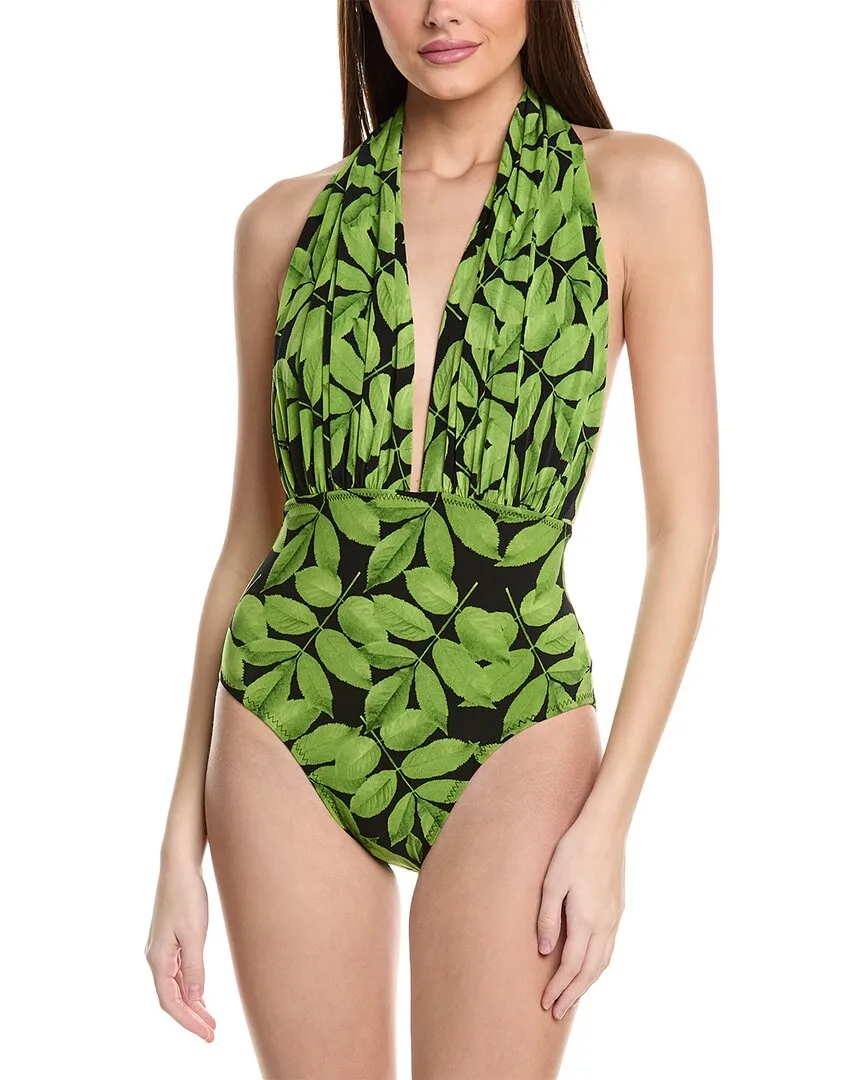 Norma Kamali Halter Low Back One-Piece