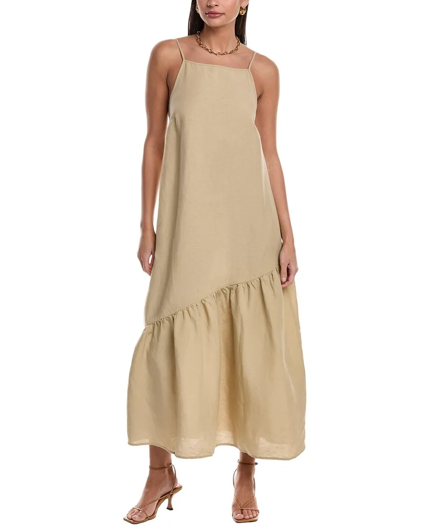 Onia Air Linen-Blend Square Neck Maxi