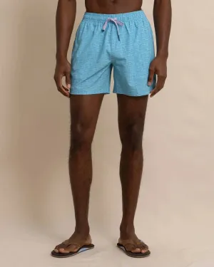 Painted Check Swim Trunk In Wake Blue