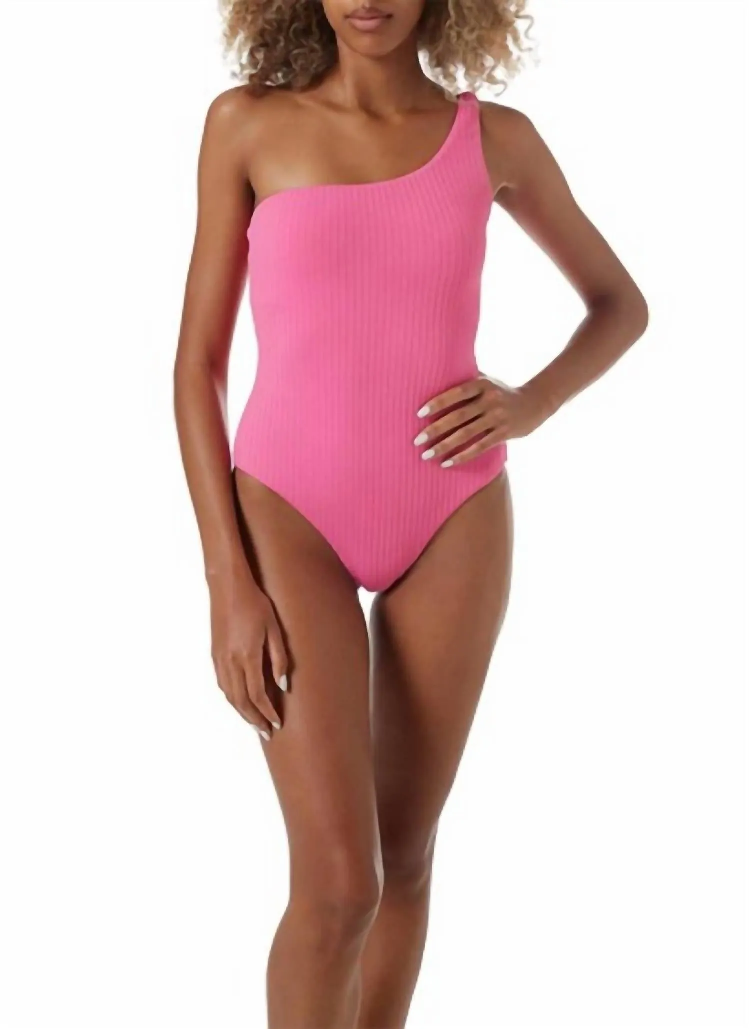 Palermo Ribbed Swimsuit In Hot Pink