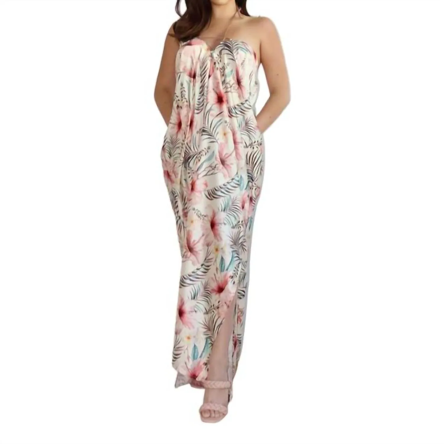 Paradise Kaftan Cover Up Dress In Multicolor