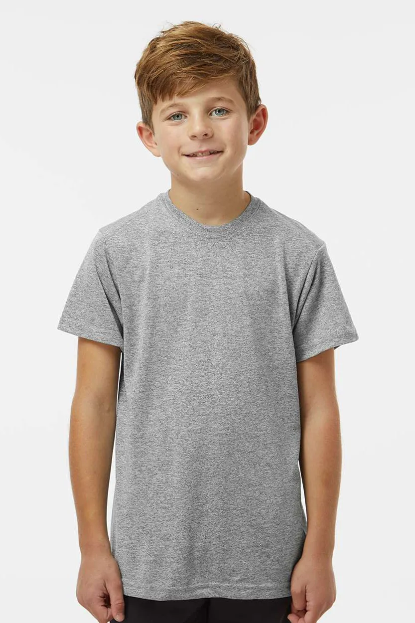 Paragon Youth Islander Performance Moisture Wicking Short Sleeve Crewneck T-Shirt - Heather Grey