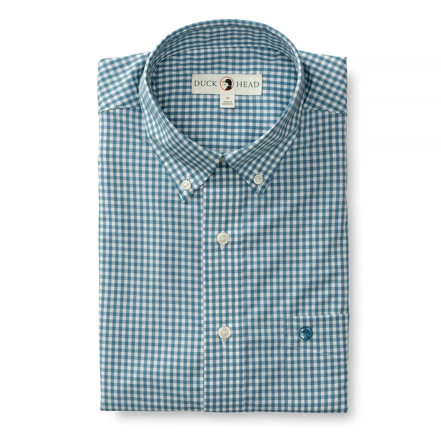 Performance Poplin Walton Gingham Shirt In Aegean Blue