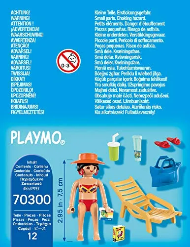 Playmobil Toys Playmobil 70300 Special Plus Sunbather with Lounge Chair 9.29 x 11.98 x 3.81 cm, Colourful