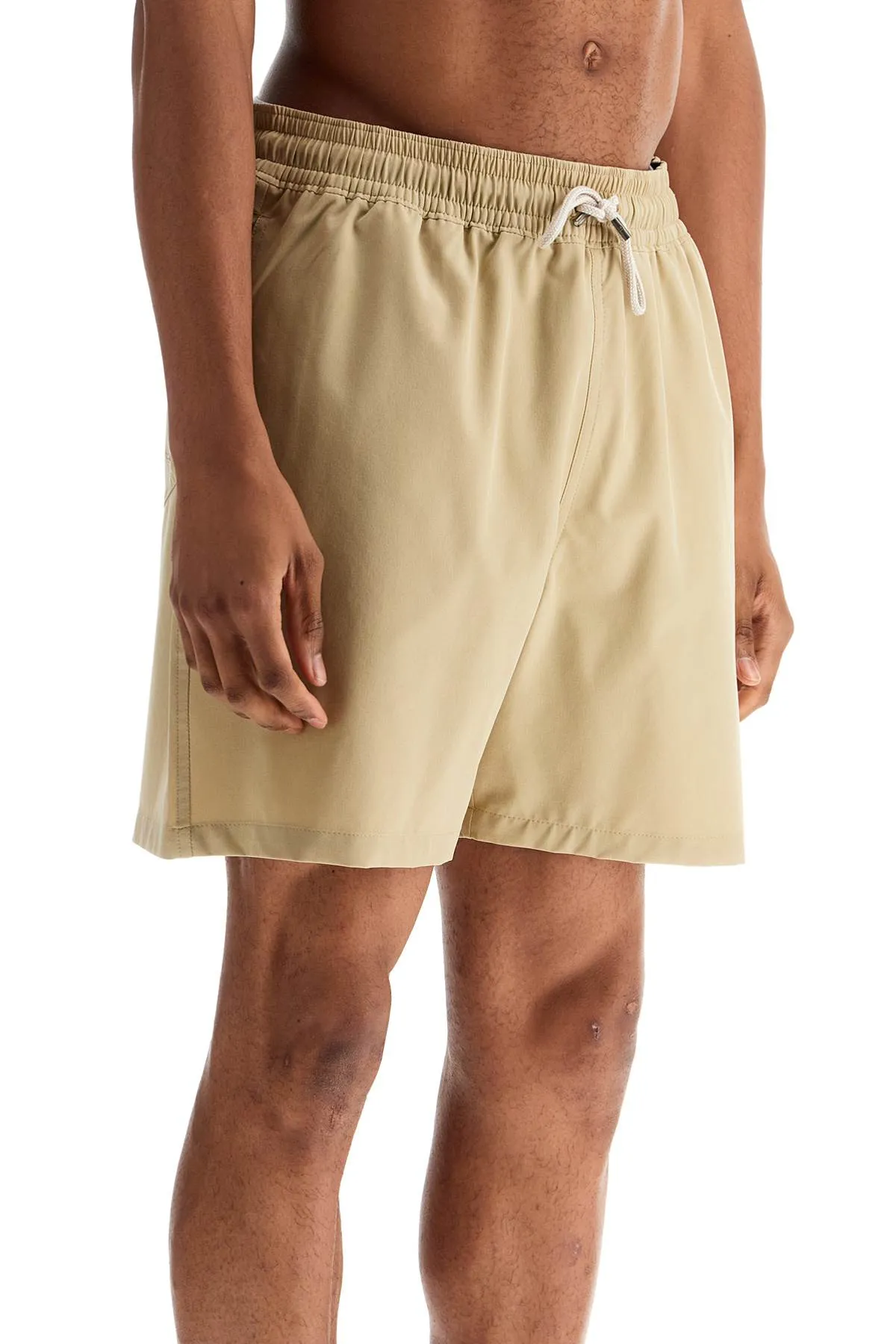 Polo Ralph Lauren Men's  Solid Color Mid-Trunk Swim Trunks In Recycled Polyester With Pocket