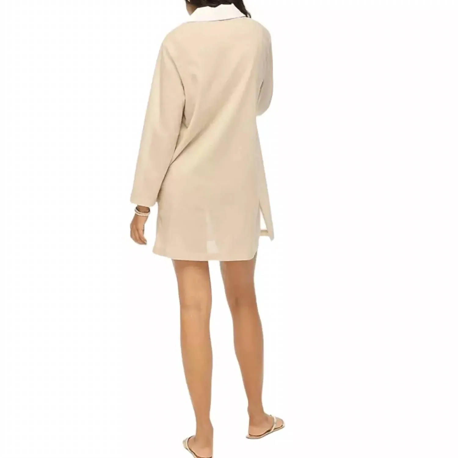 Polo Tunic Cover Up In Coastal Dune/white