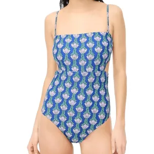 Printed Cutout One-Piece Swimsuit In Blue Multi