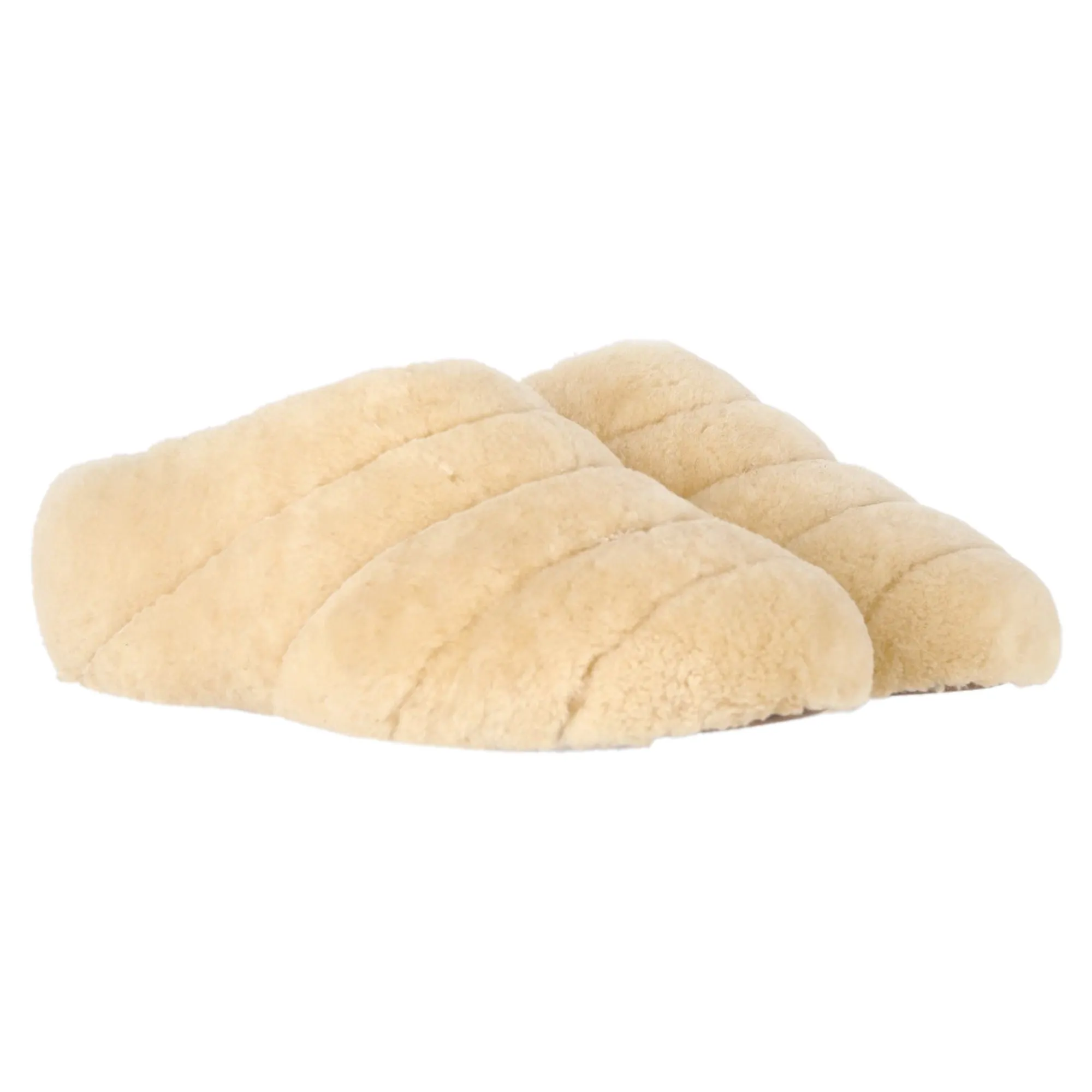 Proenza Schouler Rondo Shearling Slippers in Cream Sheepskin Fur