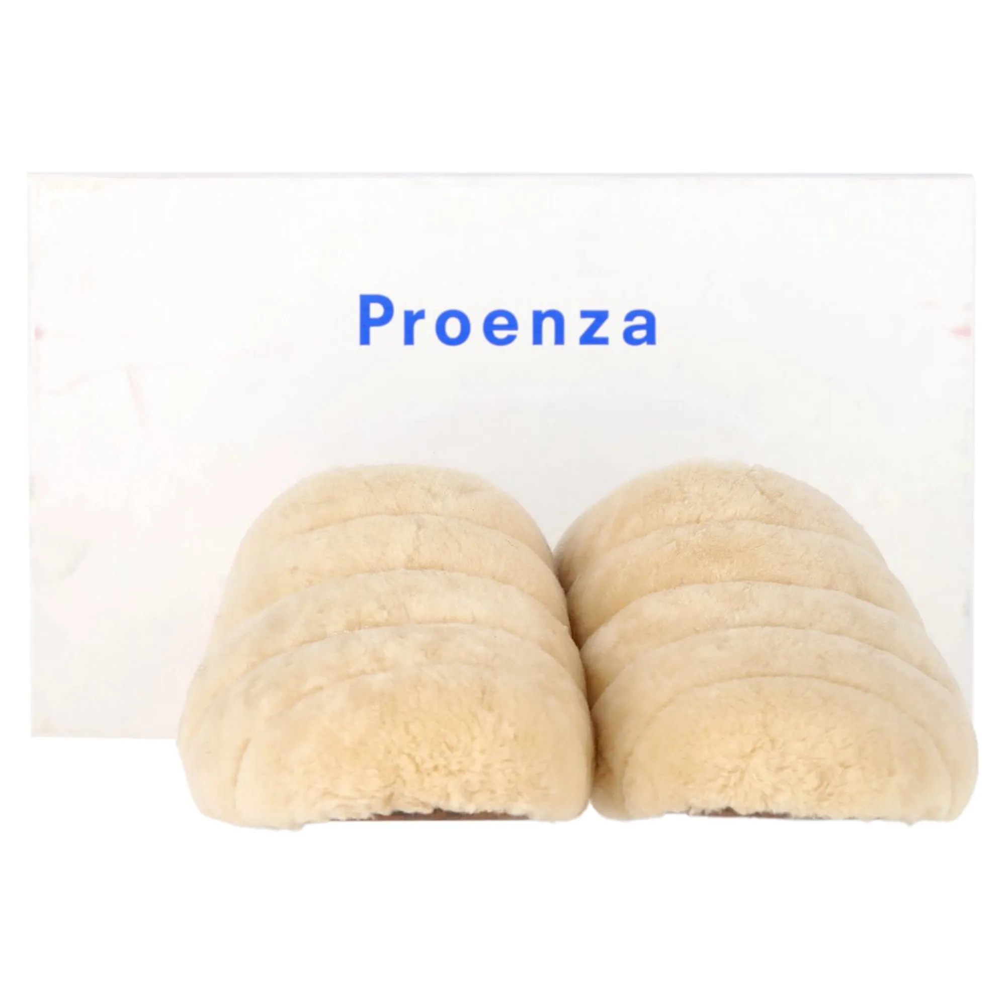 Proenza Schouler Rondo Shearling Slippers in Cream Sheepskin Fur