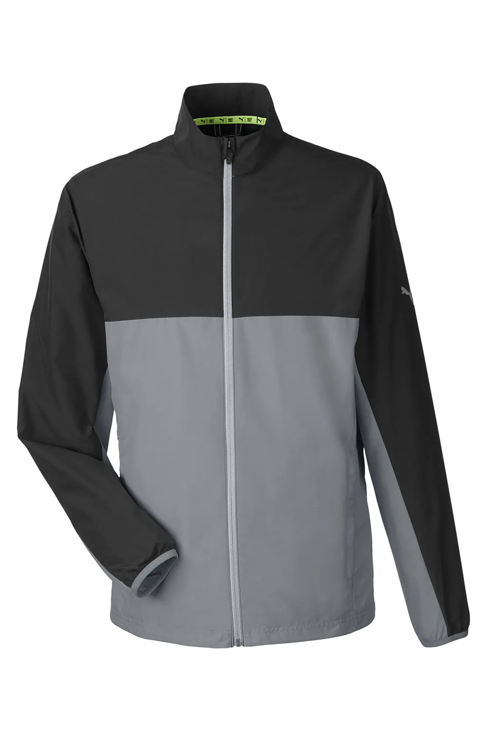 Puma Mens 1st Mile Moisture Wicking Full Zip Wind Jacket - Black/Quiet Shade Grey