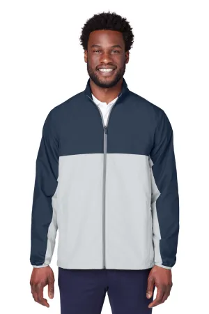 Puma Mens 1st Mile Moisture Wicking Full Zip Wind Jacket - Navy Blue/High Rise Grey