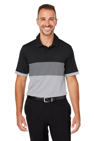 Puma Mens Cloudspun Highway Moisture Wicking Short Sleeve Polo Shirt - Black/Grey
